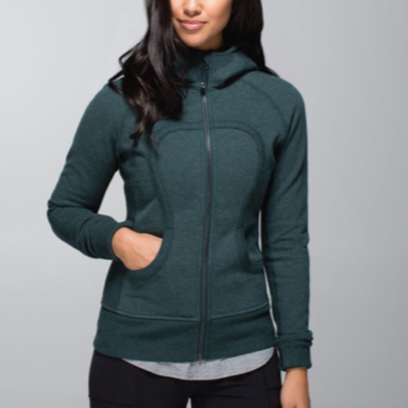 lululemon athletica Tops - Lululemon Scuba Hoodie II Heathered Fuel Green